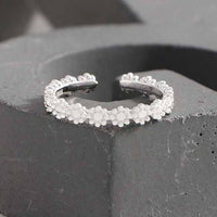 Beautiful Flowers 925 Sterling Silver Adjustable Ring
