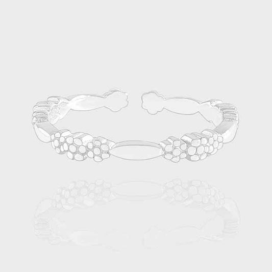 Sweet Flowers Oval Geometry Adjustable Stacker Ring