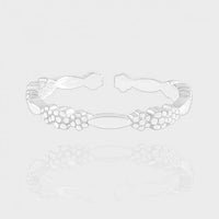 Sweet Flowers Oval Geometry Adjustable Stacker Ring