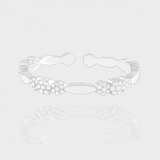 Sweet Flowers Oval Geometry Adjustable Stacker Ring