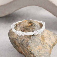 Sweet Flowers Oval Geometry Adjustable Stacker Ring