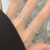 Sweet Flowers Oval Geometry Adjustable Stacker Ring