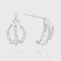 Irregular Hollow Claw 925 Sterling Silver Stud Earrings