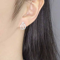 Irregular Hollow Claw 925 Sterling Silver Stud Earrings