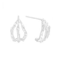 Irregular Hollow Claw 925 Sterling Silver Stud Earrings