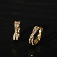Double Circles Cross 925 Sterling Silver Hoop Earrings