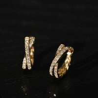 Double Circles Cross 925 Sterling Silver Hoop Earrings