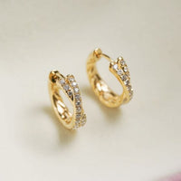 Double Circles Cross 925 Sterling Silver Hoop Earrings