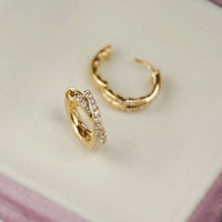 Double Circles Cross 925 Sterling Silver Hoop Earrings
