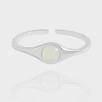 Green Crystal Adjustable Ring in 925 Sterling Silver