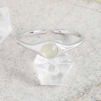 Green Crystal Adjustable Ring in 925 Sterling Silver