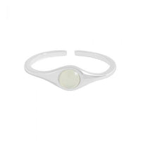 Green Crystal Adjustable Ring in 925 Sterling Silver