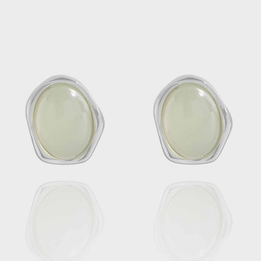 Green CZ Grape Stud Earrings, 925 Sterling Silver