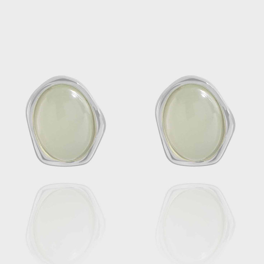 Green Crystal Grape Stud Earrings, 925 Sterling Silver