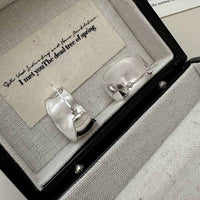 Simple Geometry Circle 925 Sterling Silver Hoop Earrings