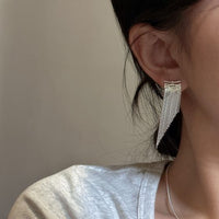 Irregular Tassel 925 Sterling Silver Drop Earrings