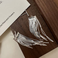 Irregular Tassel 925 Sterling Silver Drop Earrings