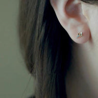 Flying Butterfly Crystal Sterling Silver Stud Earrings