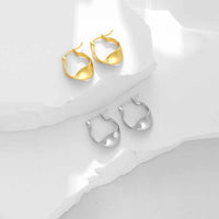 Elegant Twisted Circle Sterling Silver Hoop Earrings