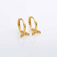 Mermaid Fish Tail 925 Sterling Silver Hoop Earrings