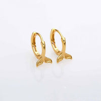 Mermaid Fish Tail 925 Sterling Silver Hoop Earrings