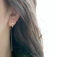 Sterling Silver Cubic Zirconia Wrap Tassel Drop Earrings