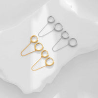 Double Crystal Chain Hoop Earrings in 925 Sterling Silver