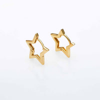 Hollow Irregular Star Hoop Earrings, 925 Sterling Silver