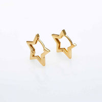 Hollow Irregular Star Hoop Earrings, 925 Sterling Silver