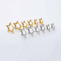 Hollow Irregular Star Hoop Earrings, 925 Sterling Silver