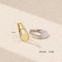 U-Shape Crystal 925 Sterling Silver Hoop Earrings