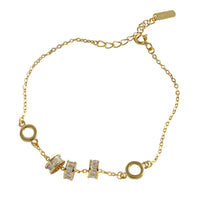 Gold Plated Beaded Rope Chain Bracelet