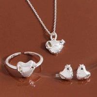 Irregular Heart and Star Crystal Necklace, 925 Sterling Silver