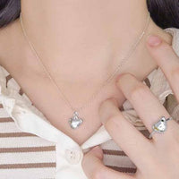 Irregular Heart and Star Crystal Adjustable Sterling Silver Ring