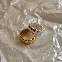 Modern Oval Geometry Sterling Silver Adjustable Ring