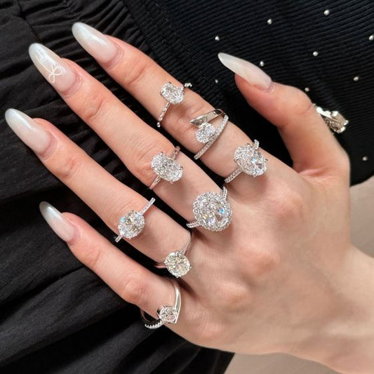 Oval Cubic Zirconia 925 Sterling Silver Ring