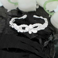 Irregular Double Butterfly Sterling Silver Adjustable Ring