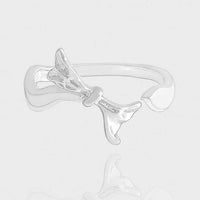 Masculine Irregular Bow-knot Sterling Silver Adjustable Ring