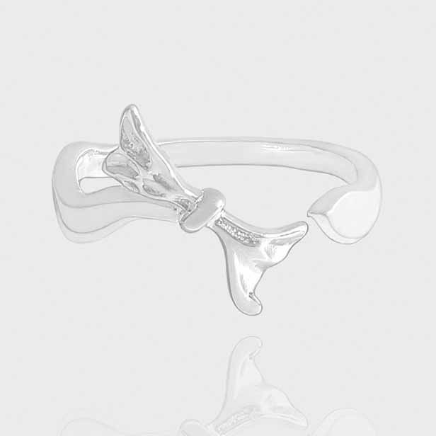 Masculine Irregular Bow-knot Sterling Silver Adjustable Ring