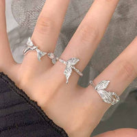 Masculine Irregular Bow-knot Sterling Silver Adjustable Ring