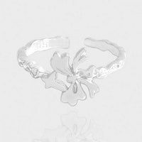 Irregular Butterfly Bow Knot Sterling Silver Adjustable Ring