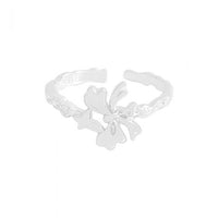 Irregular Butterfly Bow Knot Sterling Silver Adjustable Ring