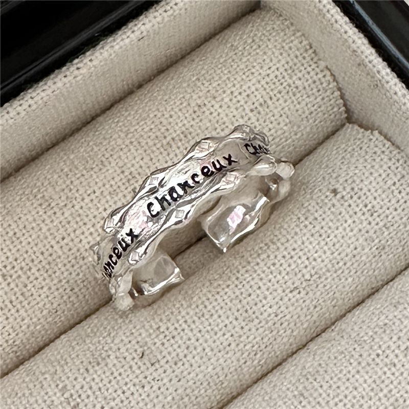 Chanceux Letters Sterling Silver Adjustable Ring