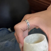 Chanceux Letters Sterling Silver Adjustable Ring