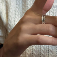 Chanceux Letters Sterling Silver Adjustable Ring