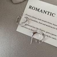 Irregular C-Shape Epoxy Hoop Earrings, 925 Sterling Silver