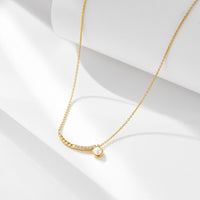 Natural Pearl Crystal Smile Necklace in 925 Sterling Silver