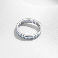 Square Blue Cubic Zirconia 925 Sterling Silver Ring