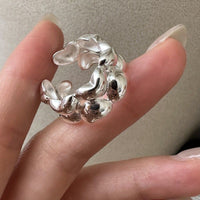Double Layer Hearts Adjustable 925 Sterling Silver Ring