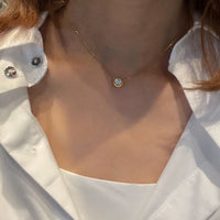 Mini Round Crystal Bubble Stacker Necklace